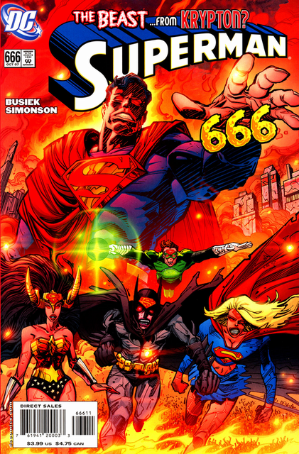 One of the most blatant - Superman is the BEAST whose mark is the issue number: 666.