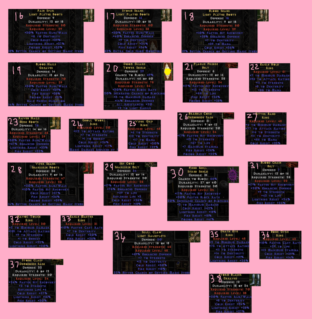 The Really Big Item List With Bins Topic d2jsp