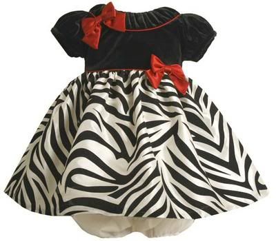 Geson & Gerson Zebra & Black Velvet Party Dress