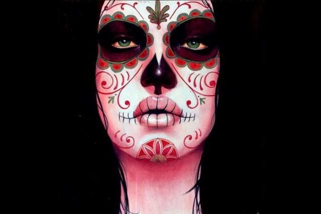 day of the dead girl tattoo design. at the knuckle tattoo gun.