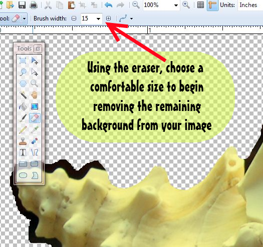 using the eraser tool