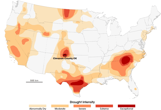 Drought Map from NASA Earth Observatory