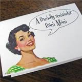 A Friendly Reminder from Mom - Set of 10 Recycled Mini Cards