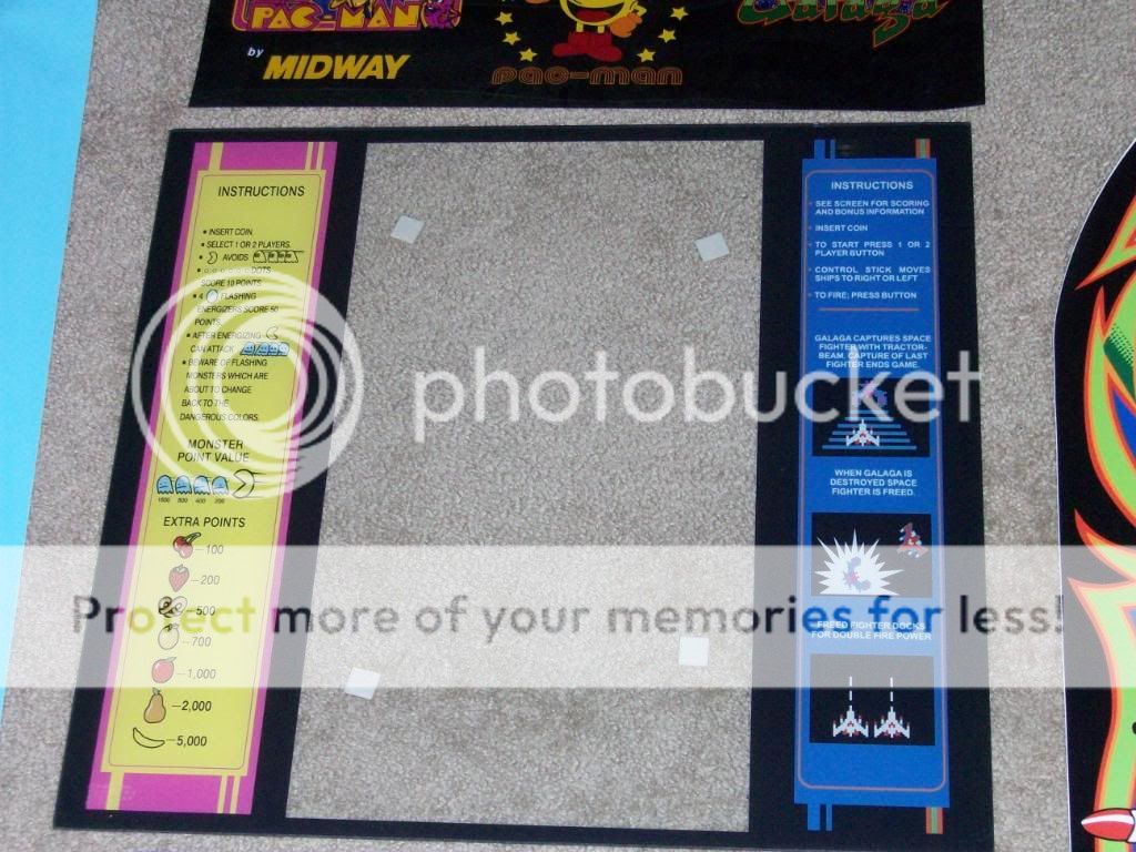NEW MS Pac Man Galaga multicade 6 piece artwork arcade  