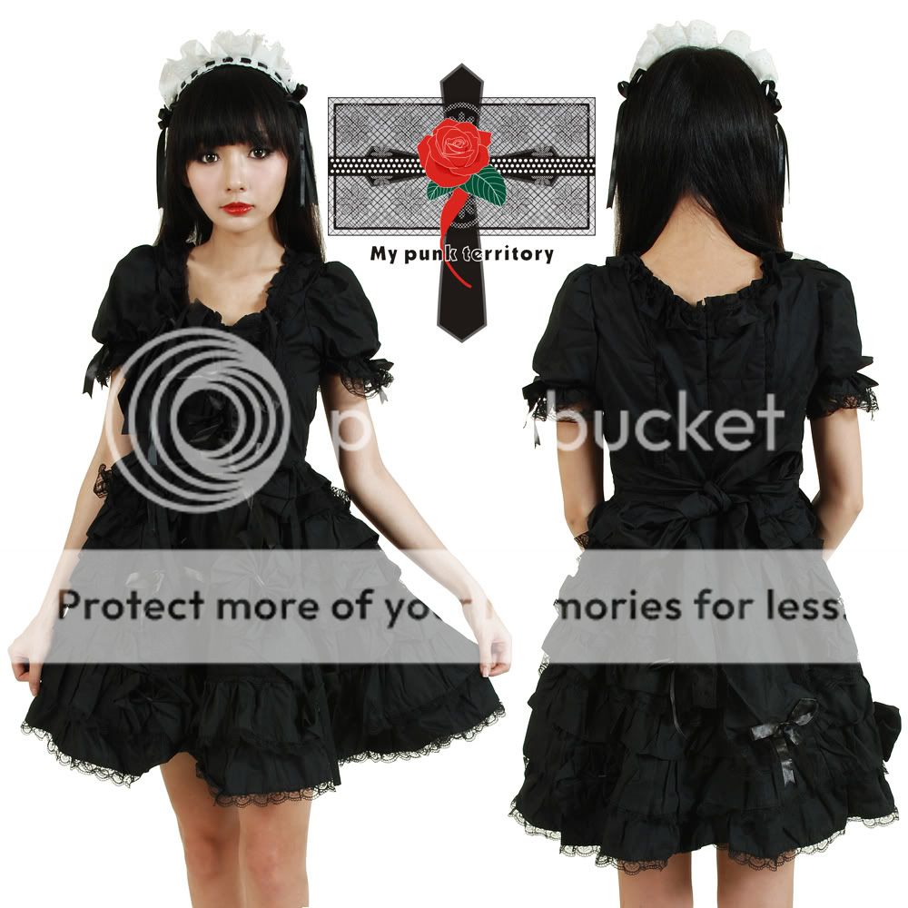 Akihabara Maid Kawaii Black Peace Gothic Rock EGL Dress  