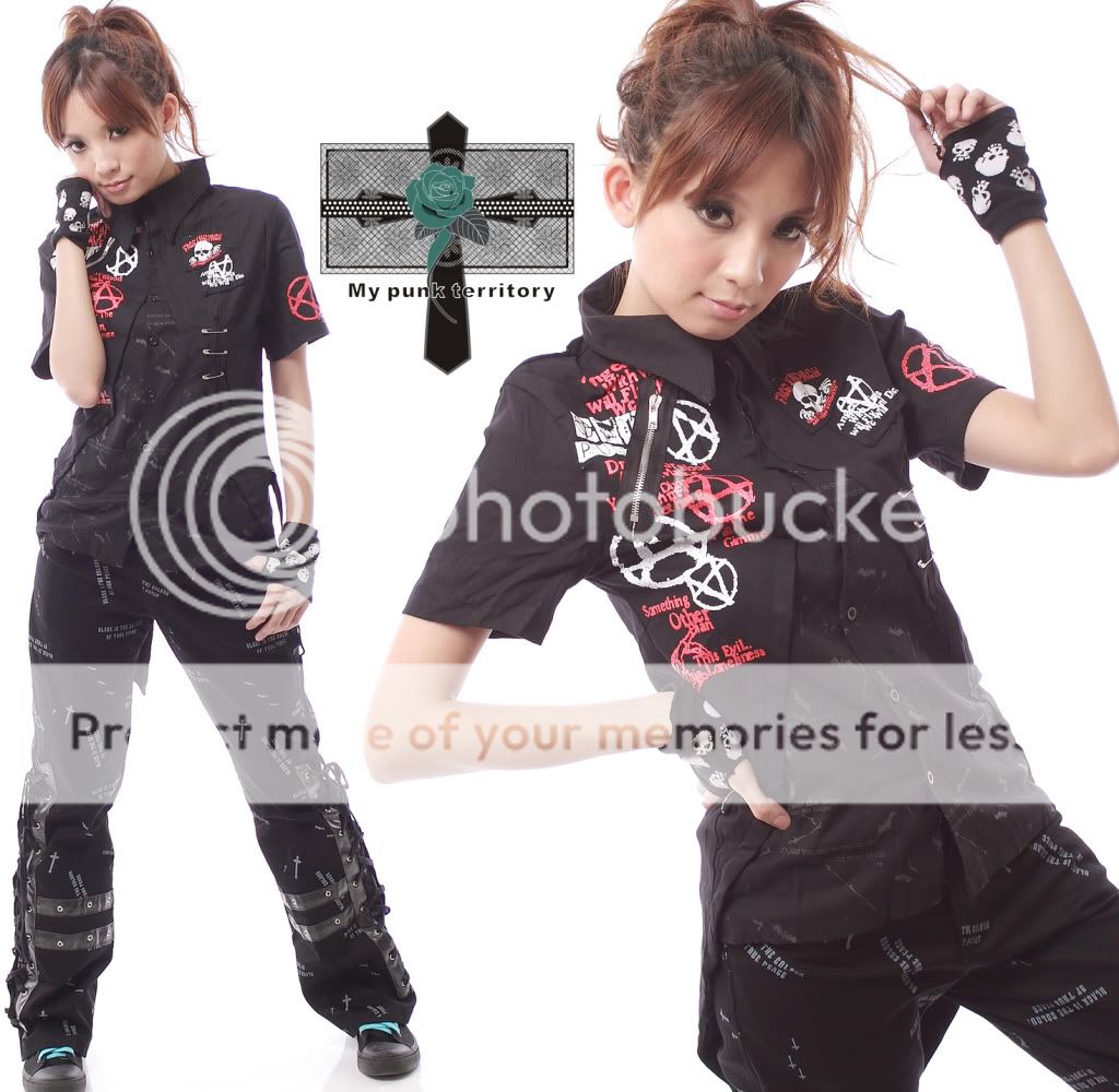 Visual Kei Knight Vampire Skull GANGS Rock DEMON Shirt  