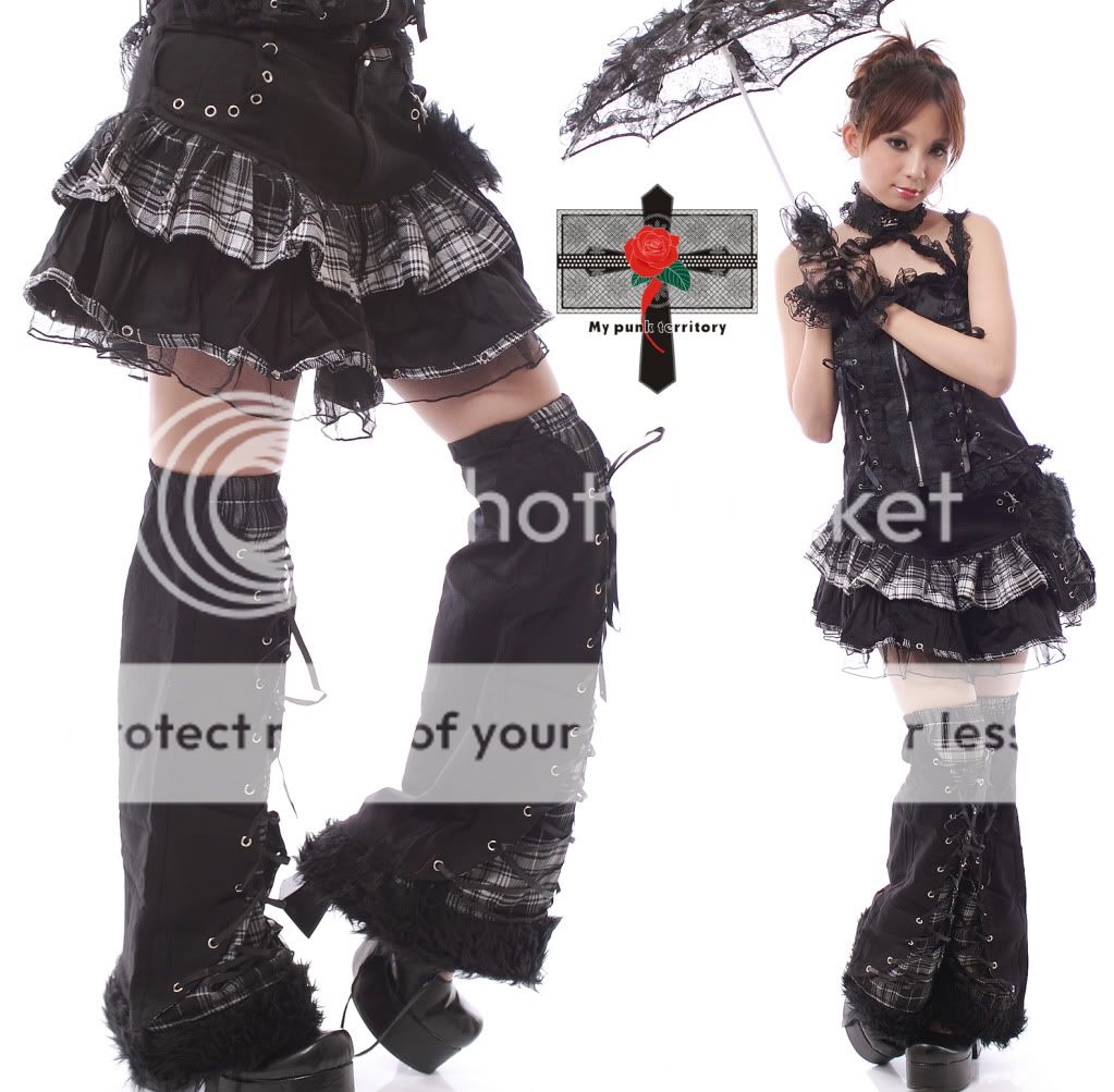 Jrock Goth TARTAN Lolita SEDUCE EGL Rock Skirt Leggings  