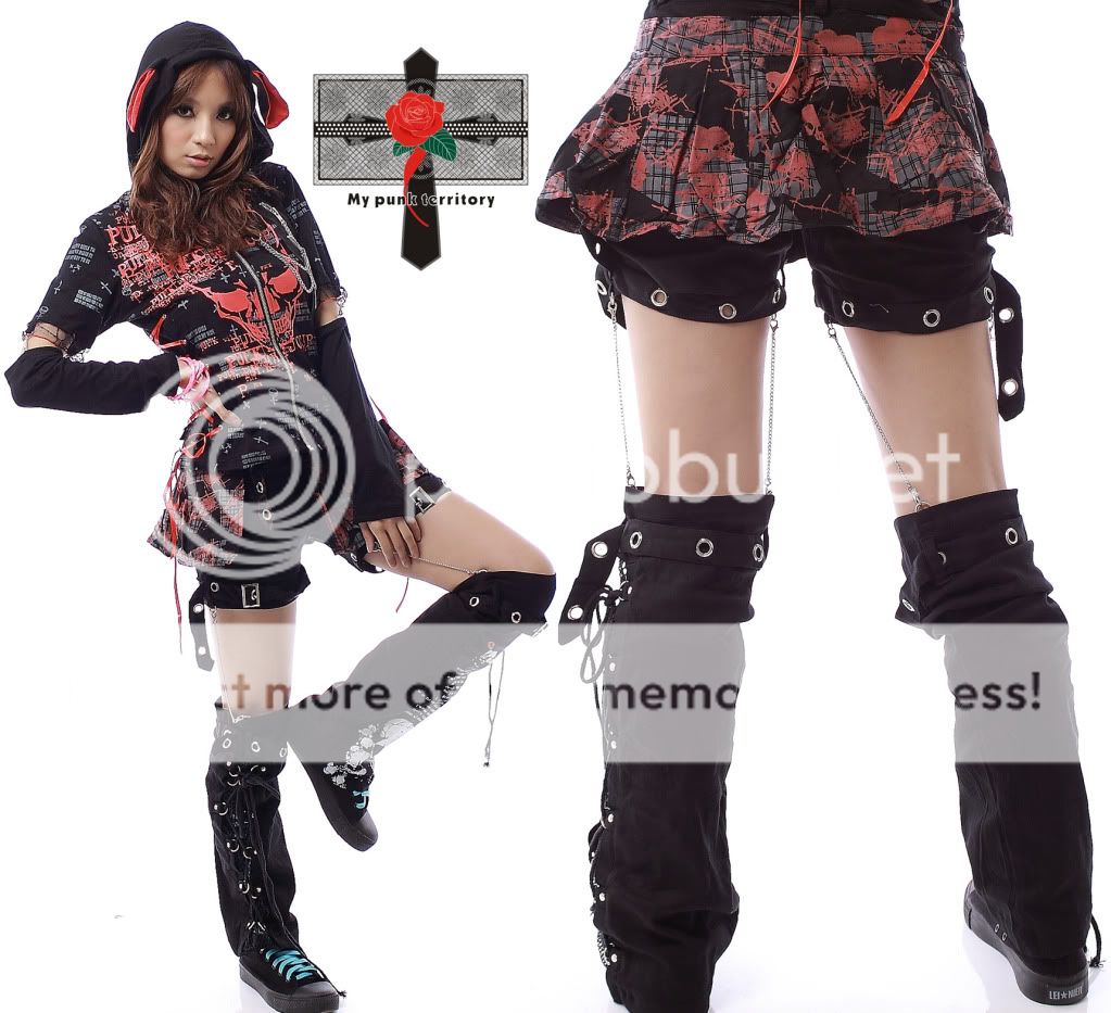 Visual Kei Rockabilly Hell 3WAY Zombie Emo Skirt Pants  