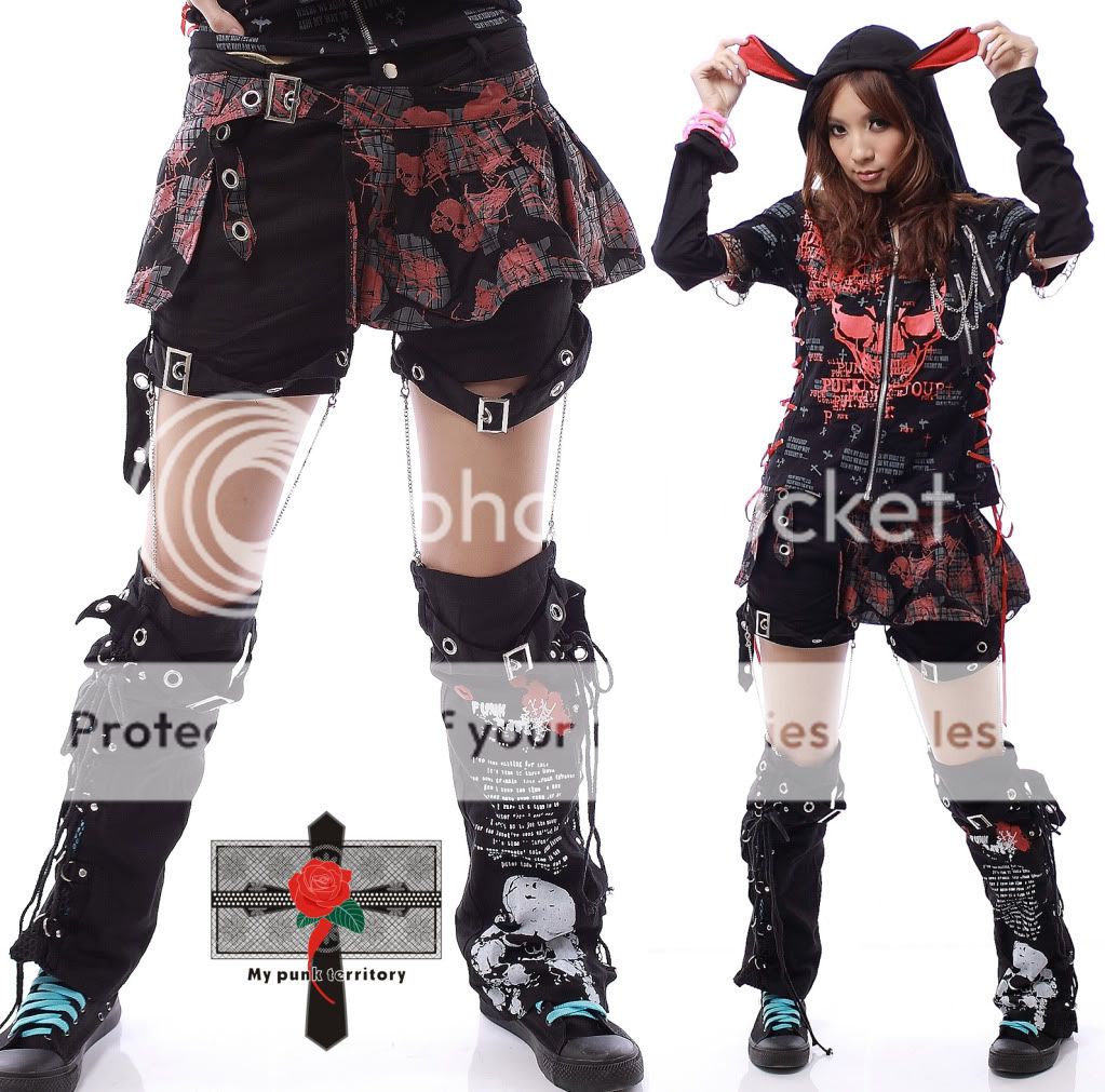 Visual Kei Rockabilly Hell 3WAY Zombie Emo Skirt Pants