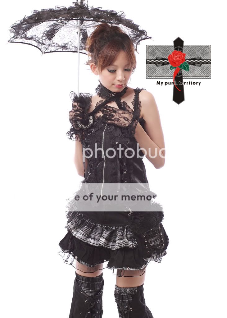 Retro Victorian Punk Gothic Lolita Lace Frills Gloves  