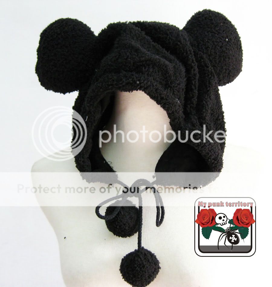 Harajuku Winter Black Mickey CUTE Fruits QQ Lolita Hat  