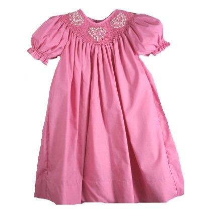 Gorgeous Cotton Candy Posh Pink Petit Ami Smocked Girl Dress Boutique Heart
