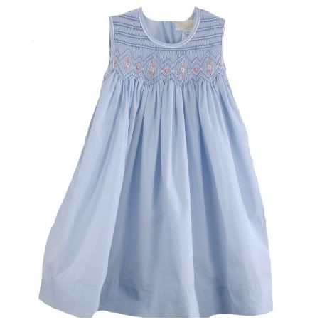 Precious Smocked Sleeveless Petit Ami Boutique Baby Girl Dress Blue Lilac