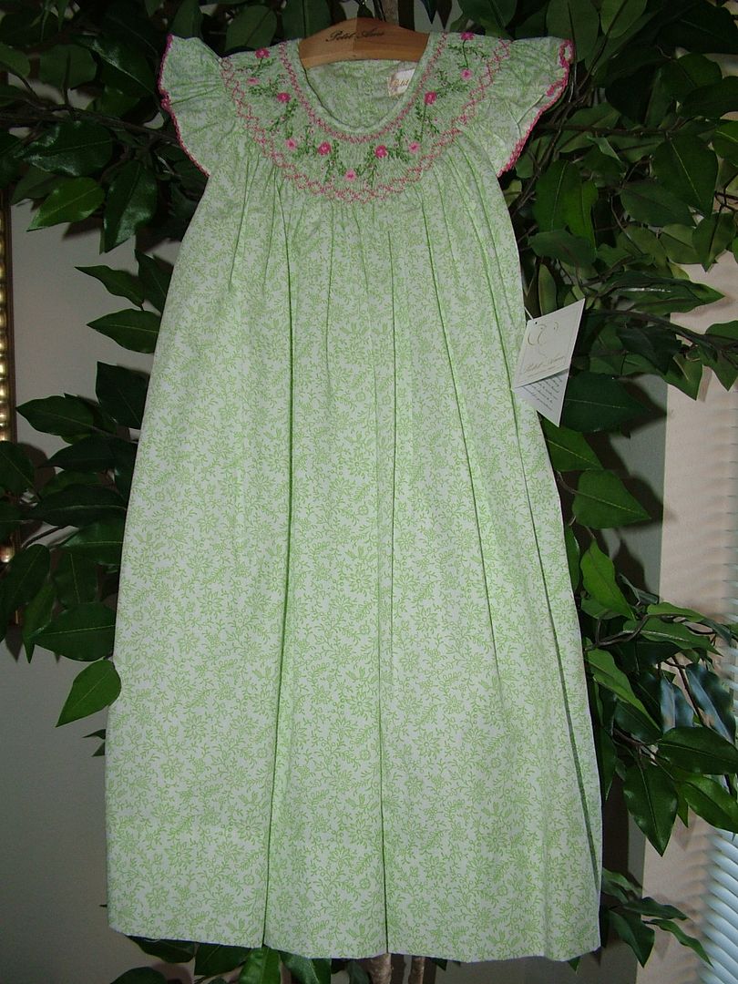 Petit Ami Green Floral Smocked Dress photo DSCF5542_zps4d1edd1d.jpg