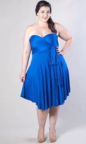 Image 0 of SWAK Designs Sexy Eternity Fuchsia Pink or Royal Blue Wrap Party Dress Plus Size
