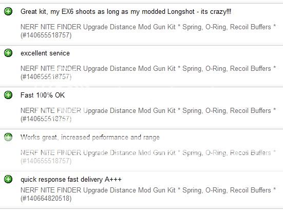 NERF NITE FINDER Upgrade Distance Mod Gun Kit * Spring, O Ring, Recoil