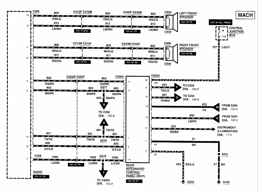 Speaker wiring diagram 1998 ford explorer #9