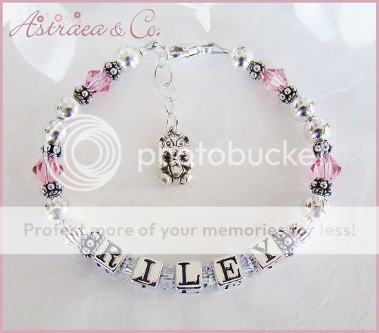 Baby Toddler GIRL Name Birthstone Bracelet Jewelry Gift  